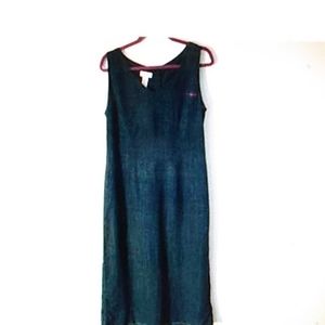 Jones New York Denim V-Neck Sleeveless Maxi Dress